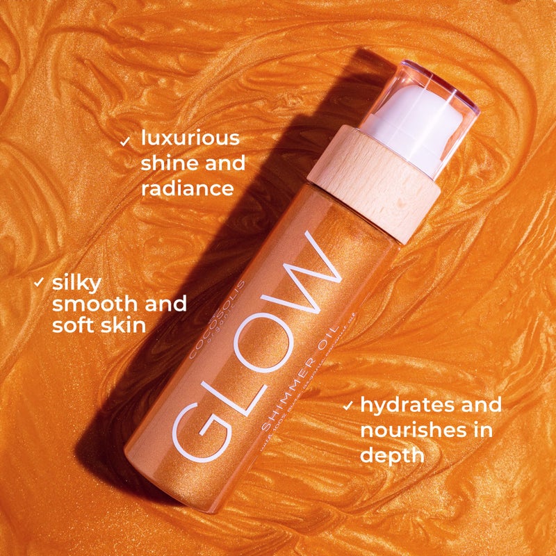 COCOSOLIS GLOW Shimmer Oil | Illuminizing Natural Dry Oil With Shiny Particles | Leaves The Skin Glowing & Enhances a Golden Tan | Gives a Luxurious Feel to Your Skin | 110ml - Image 5
