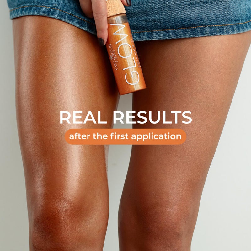 COCOSOLIS GLOW Shimmer Oil | Illuminizing Natural Dry Oil With Shiny Particles | Leaves The Skin Glowing & Enhances a Golden Tan | Gives a Luxurious Feel to Your Skin | 110ml - Image 2