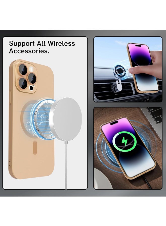 إكس ليفيل جراب آيفون 16 برو ماكس مع ماج سيف، مغناطيس قوي، [غطاء رقيق مقاوم للصدمات] واقي كامل لعدسة الكاميرا، غطاء واقٍ ناعم مقاوم للصدمات ومقاوم للاصفرار، مطلي بطلاء لامع، مضاد للخدش وبصمات الأصابع، لون بني صحراوي ذهبي. - Image 3