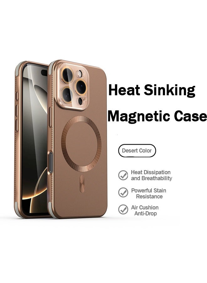 إكس ليفيل جراب آيفون 16 برو ماكس مع ماج سيف، مغناطيس قوي، [غطاء رقيق مقاوم للصدمات] واقي كامل لعدسة الكاميرا، غطاء واقٍ ناعم مقاوم للصدمات ومقاوم للاصفرار، مطلي بطلاء لامع، مضاد للخدش وبصمات الأصابع، لون بني صحراوي ذهبي. - Image 2