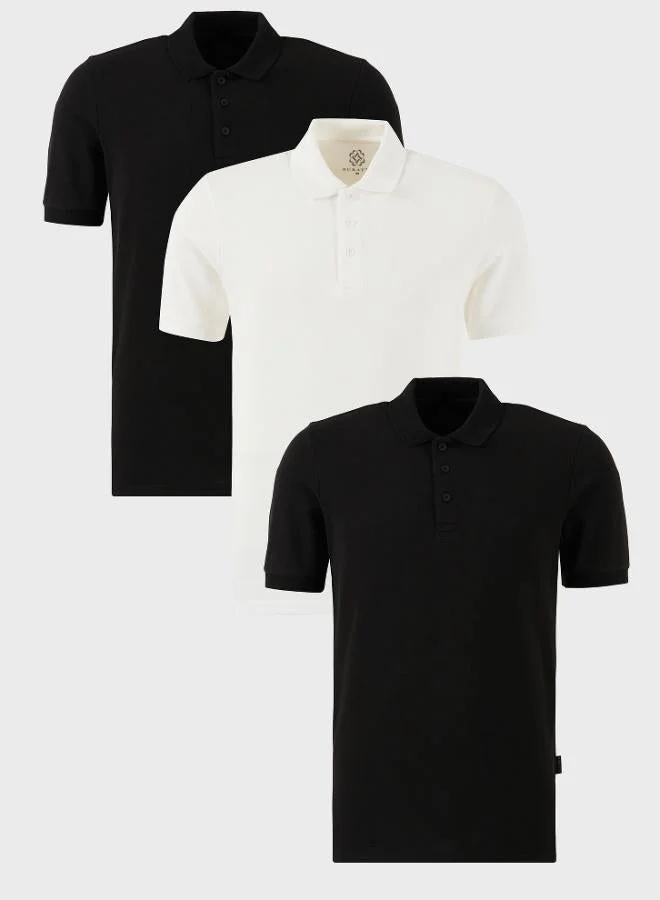 بوراتي تيشيرت رجالي بولو قطن من بوراتي عبوة من  قطع