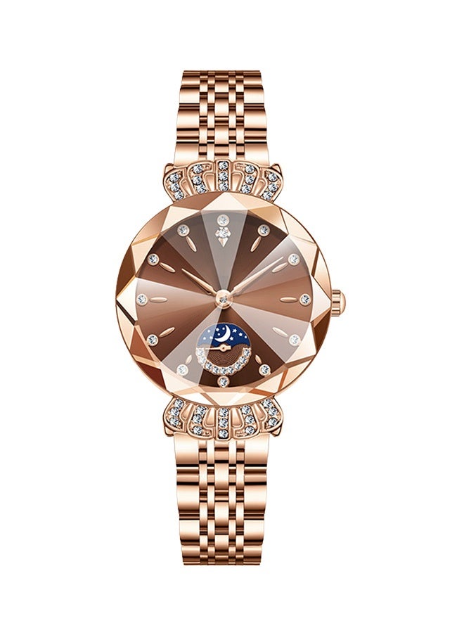 Labaoli Women's classic style wristwatch, women's stainless steel round dial mechanical watch, fashionable women's watch - Image 1