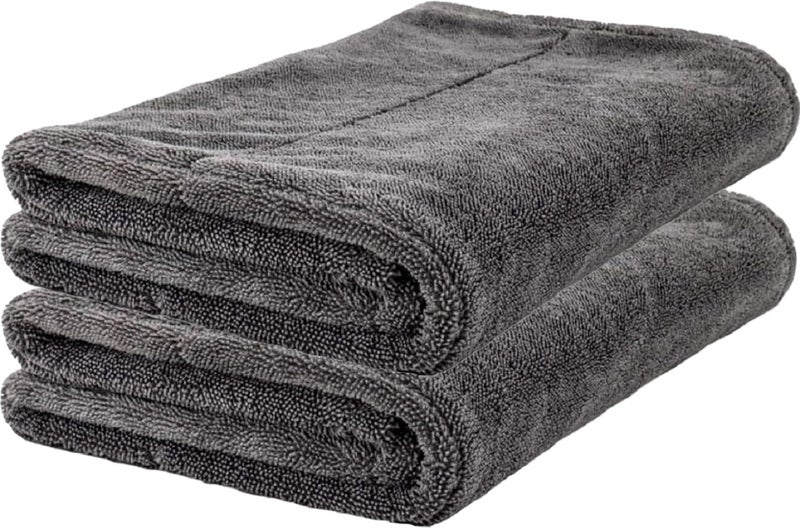 Auto Hub 1600gsm Microfiber Cloth - Dual Sided, Lint & Streak Free for Car Cleaning - Multipurpose Wash Cloth - 2pc, 60x40cm, Grey - Image 2