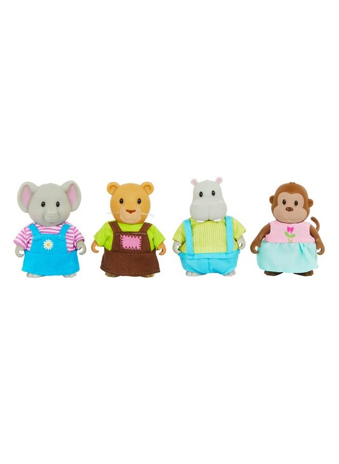 Li'L WOODZEEZ - Li’L Woodzeez - Friendz Club Jungle Set - Elephant, Monkey, Lion, Hippo - Set Of 4 Collectible Posable Doll Figures - Pretend Play Gift Toy For Kids Age 3+ - Image 1