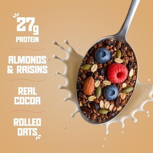 DC DOCTORS CHOICE Doctors Choice High Protein Oats 750g | 27g Protein Oatmeal | Dark Choco Berry Flavor | No Added Sugar | Gluten Free | High Fiber Healthy Breakfast Oats - Image 3