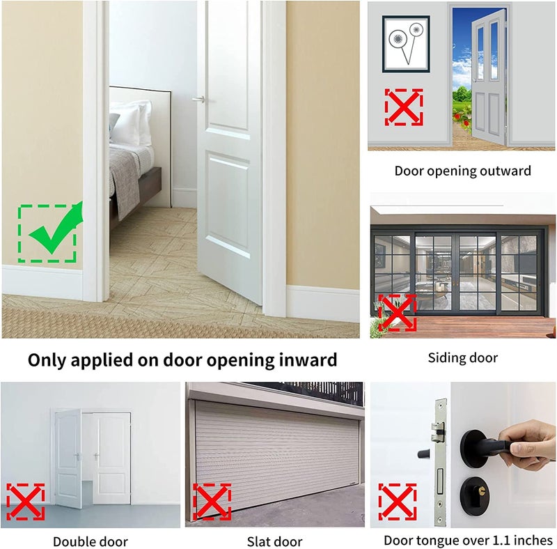 Rerishom Portable Door Lock 2Pack Extra Lock for Additional Privacy and Safety in Home,Hotel and Apartment,Prevent Unauthorized Entry,Protect Family Security in Traveling,Home,Bedroom,Hotel,Apartment,AirBNB - Image 5