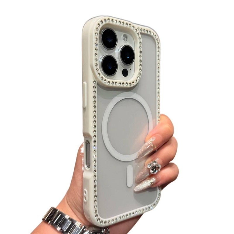 MS Acrylic MagSafe Case for iPhone 13 with Candy Color and Strong Magnetic plus Shockproof plus Scratch Resistant plus Drop Protection in White - Image 1