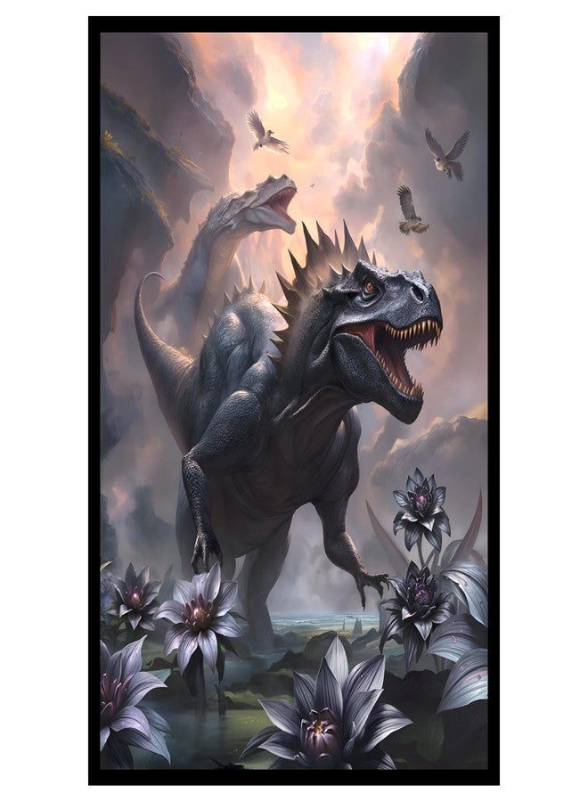 Realm Guard 100ct Textured TCG/MTG Card Art Sleeves (Black Lotus Dinosaur) - Image 1