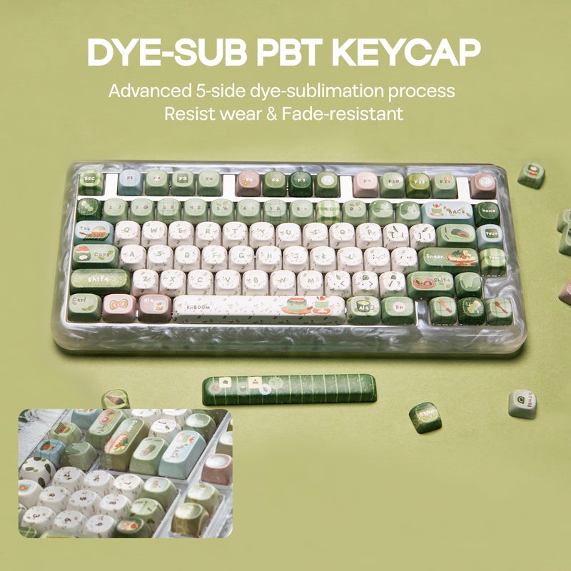 KiiBoom Sprout Picnic Keycap Set, 144 Keys MOA Profile PBT Keycaps for Mechanical Keyboard, Compatible with ANSI/ISO, 60%, 65%, 75%, TKL, Full-Sized Layout - Image 5