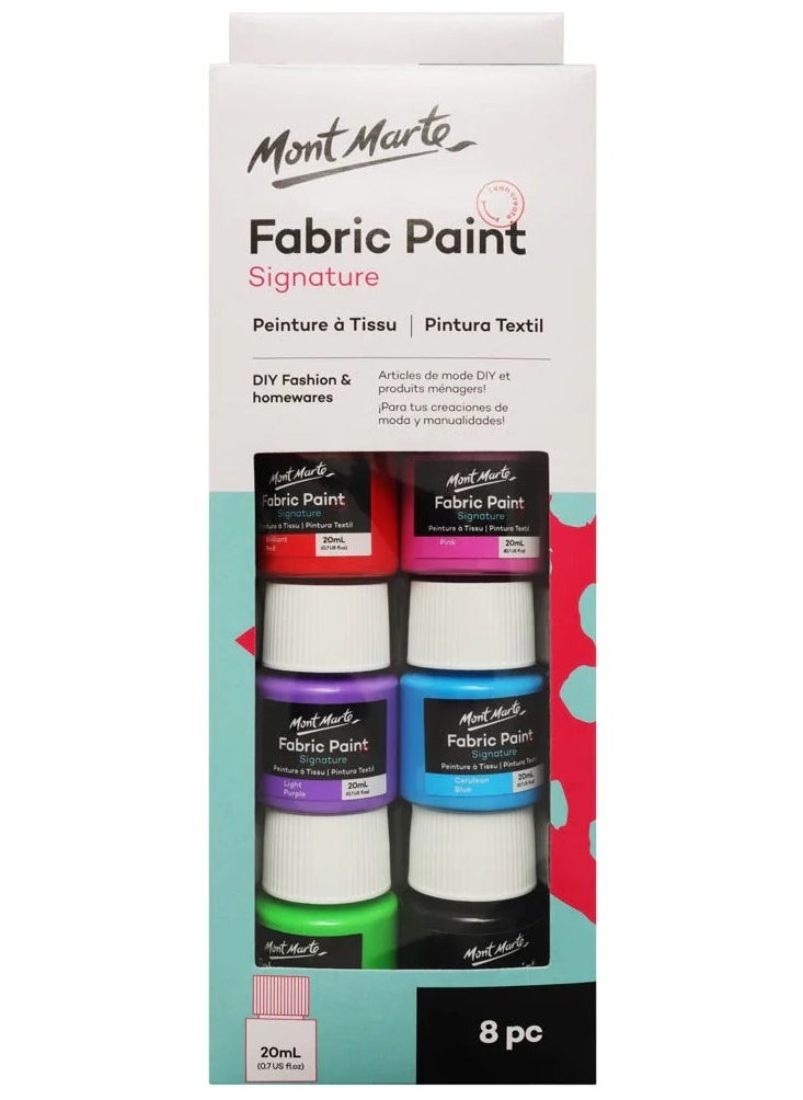 Mont Marte - Mont Marte Fabric Paint Set 8pc x 20ml - Image 1