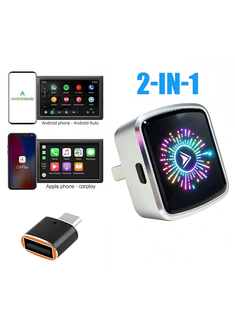 2026 جديد، محول CarPlay اللاسلكي - إصدار ميني، من السلكي إلى اللاسلكي للسيارات الأصلية. محول ثنائي الوضع للسلكي CarPlay/أندرويد أوتو، يعمل مباشرة بدون إعدادات، تحديث لاسلكي (FOTA) للهواتف Apple iPhone iOS 12 وأندرويد 11 فما فوق. - Image 1
