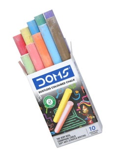 DOMS 10-Piece Dustless Chalk Multicolour  - Image 2