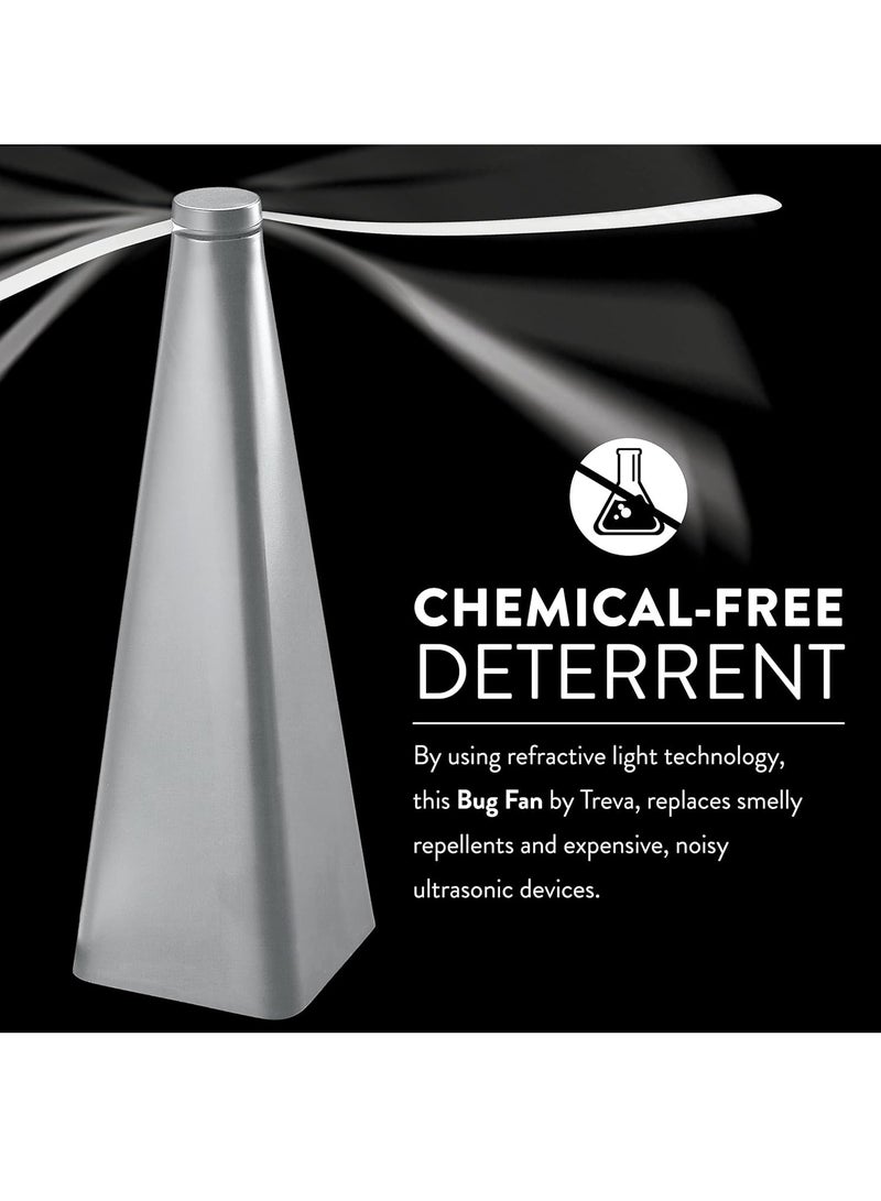 مروحة طاردة للذباب، مروحة صديقة للبيئة لطرد الحشرات والبعوض، تحافظ على الطعام خاليًا من الذباب والحشرات في الطاولات الخارجية، خفيفة الوزن ومحمولة، مناسبة للتخييم والوجبات في المنزل والفنادق والمطاعم (فضية 1 قطعة) - Image 4