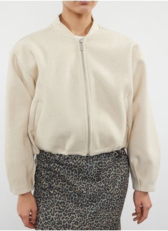 trendyol Stone Oversize Stamp Bomber Jacket Coat TWOAW25MO00053  - Image 5