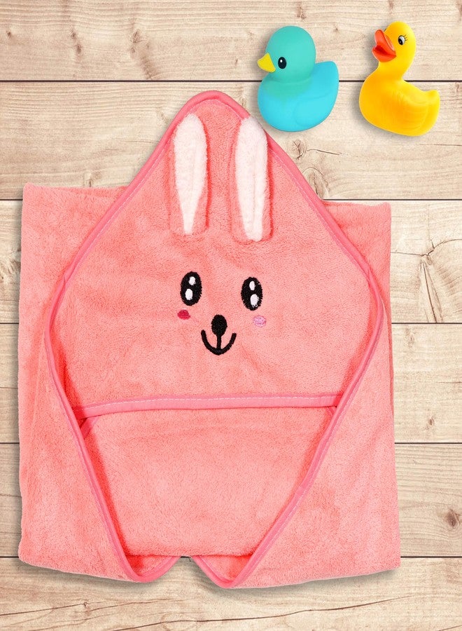 Little Boo Hooded Baby Towel - Premium Soft Baby Bath Towel for Bathtub for Newborn, Infant - Ultra Absorbent, Natural Baby Stuff Towel for Boy and Girl (Elephant, Bear, Kitty & Puppy) (Pink)