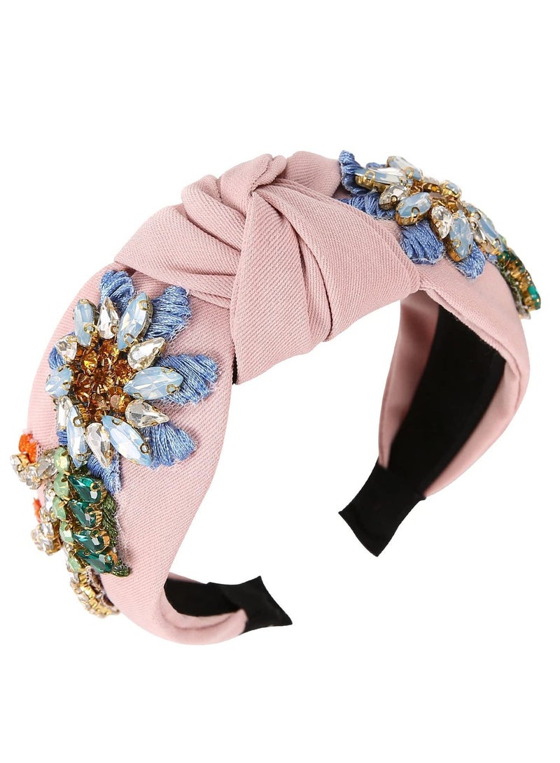 نيبمينينت Rhinestone Crystal Headband For Women Handmade Jewelry Girls Hair Accessories Diamond Fashion Headbands Girl Beaded Glitter Flower Hairbands - Image 5
