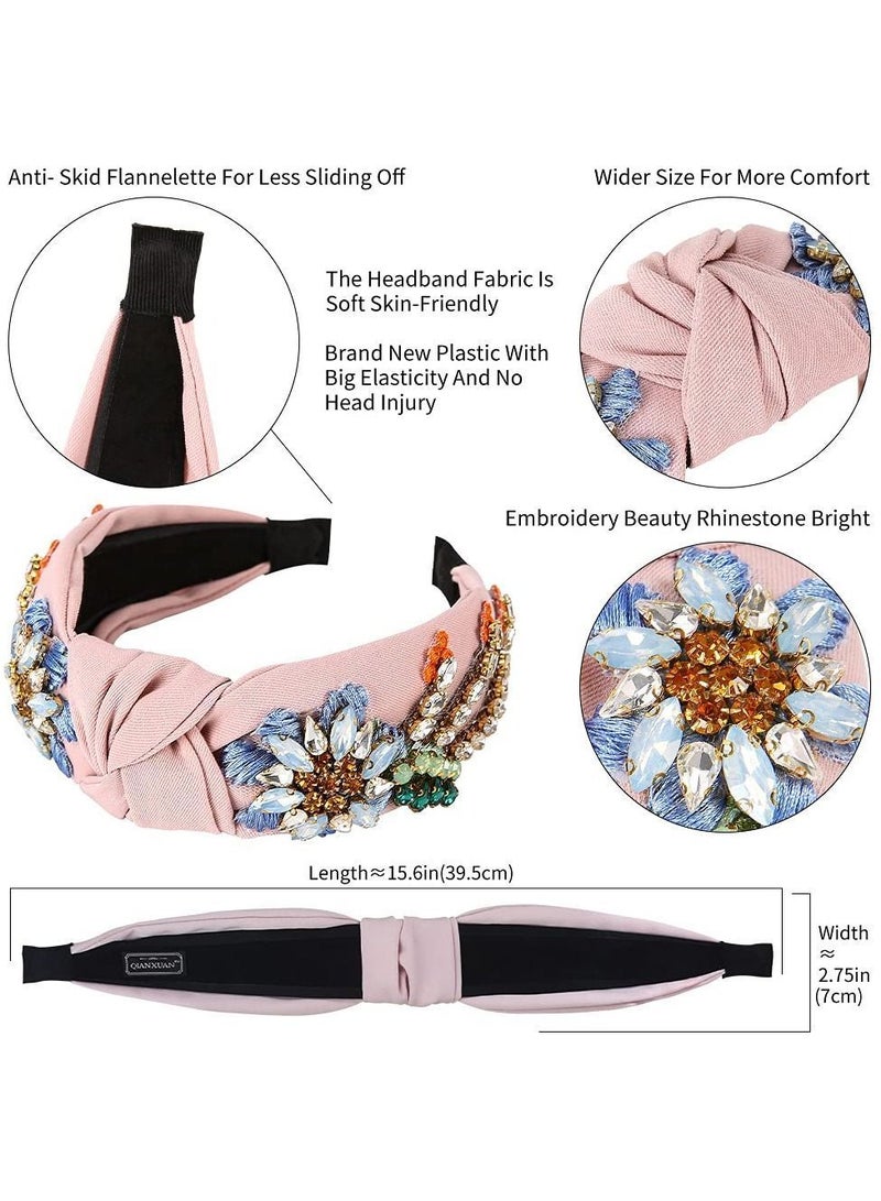 نيبمينينت Rhinestone Crystal Headband For Women Handmade Jewelry Girls Hair Accessories Diamond Fashion Headbands Girl Beaded Glitter Flower Hairbands - Image 2