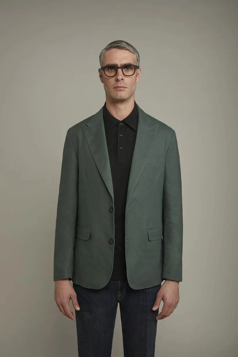 Doppelganger  Men's single-breasted unlined linen and - LT Green for Men | Best Price UAE