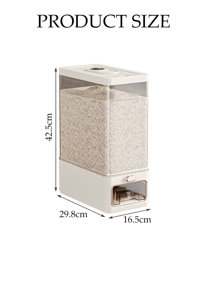 DUNISO Rice Dispenser, 10KG Rice Containers Storage, Sealed Moisture Proof Rice Bucket, Large Grain Flour, Soybean Container Storage for Kitchen, Pantry, Household - Image 2