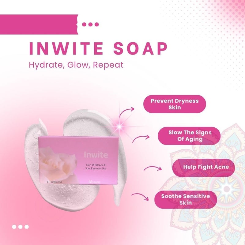 ZEE Inwite Kojic Acid Glutathione Whitening Soap For Pigmentation Dark Spots Tan Removal Brightens Underarms Soap for Women Men Remove Dark Spots Hyperpigmentation For Glowing Skin Pack of 3 75 gm - Image 5