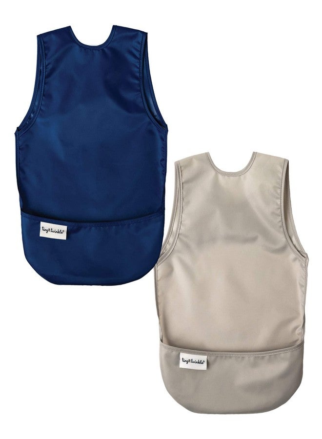 Tiny Twinkle Unisex Baby Mess-Proof BibBib, Grey, Indigo, 6-24M - Image 1