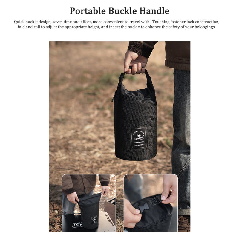 ISE MOUNT Mesh Drawstring Storage Pouch: Large Capacity, Anti-crash Thickened Mesh Fabric, Side Zipper Access - Storage Bag for Camping, Travel And Daily Use - Image 3
