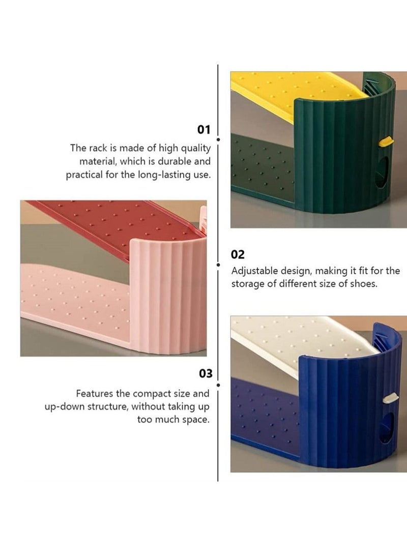 سيوسي 4 قطعة منظم فتحات الأحذية منظم مكدس أحذية قابل للتعديل موفر للمساحة بطابقين حامل أرفف للأحذية قابل للفصل رف تخزين للأحذية لتنظيم خزانة - Image 5