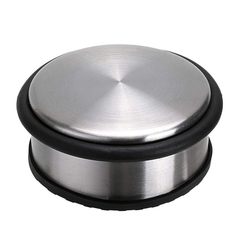 Sumnacon Heavy Duty Floor Door Stopper No Drill  Durability Stainless Steel Door Stops With Anti-Skid Rubber - Contemporary Decorative Safety Door Wedge For Home Office Commercial Industrial  Silver