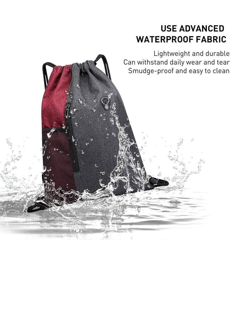 Excefore Drawstring Sackpack Bag, Gymsack Bag with Pocket Gym Sports Bag Outdoor Exercise Running Swimming Backpack Unisex  - Image 4