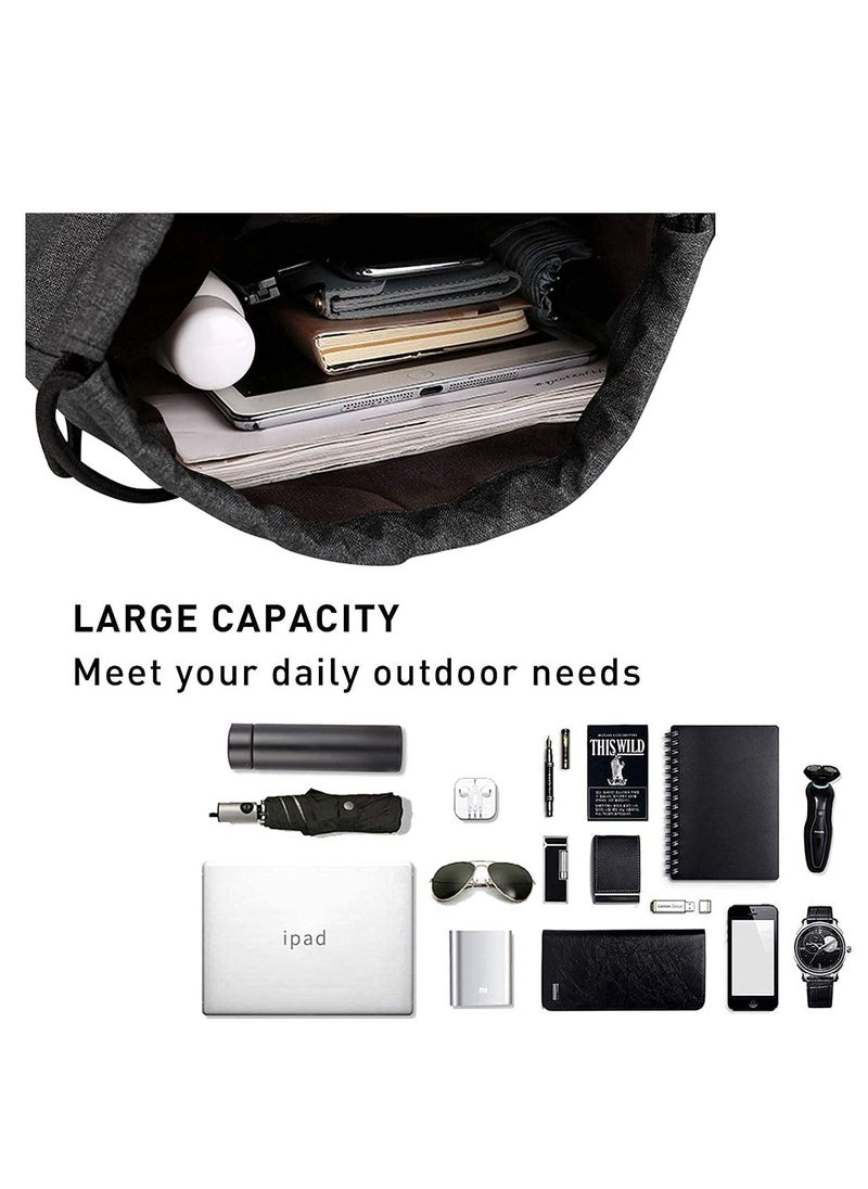 Excefore Drawstring Sackpack Bag, Gymsack Bag with Pocket Gym Sports Bag Outdoor Exercise Running Swimming Backpack Unisex  - Image 5