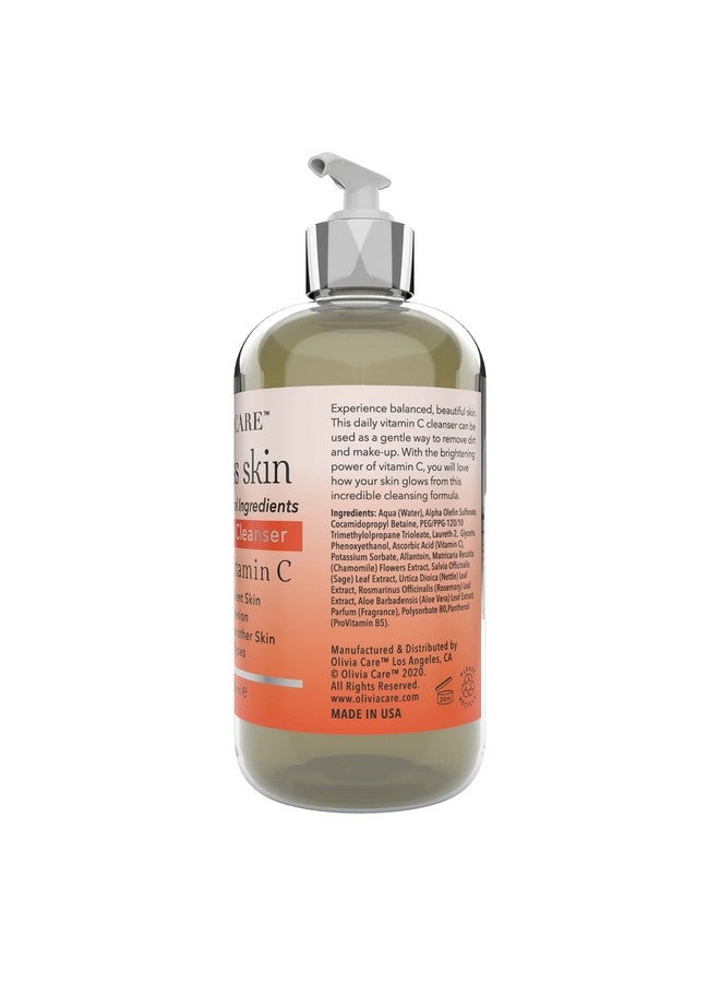 أوليفيا كير منظف الوجه اليومي المُشرق بفيتامين سي من أوليفيا كير - طبيعي بالكامل، يُرطب ويُنظف ويُفتح البقع العمرية، ويُشد البشرة ويُهدئها - مُضادات الأكسدة - لجميع أنواع البشرة - 8 أونصة سائلة - Image 2