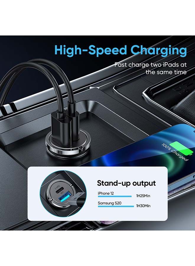 NIBEMINENT 45W Ring Design Dual Port Mini Fast Charger Blue With iPhone Cable Combo offer Blue/Black  - Image 2