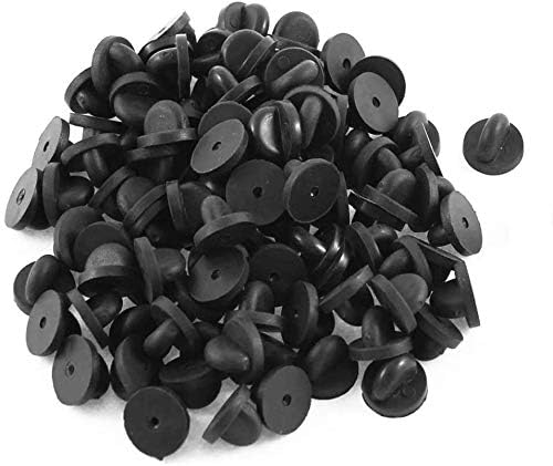 KASBEE Rubber Pin Backs, 100PCS Lapel Pin Backs, Pin Safety Backs for Brooch Tie Hat Badge Insignia, Black - Image 2
