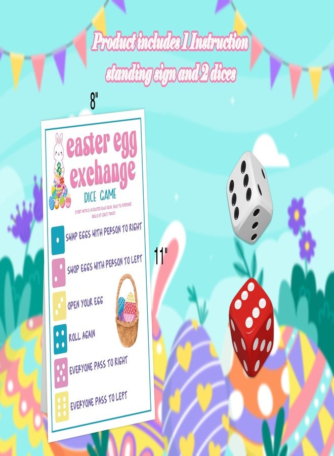 Xeqej Easter Egg Exchange Dice Game With 2 Dices, Roll A Dice Activity, Easter Egg Games, Easter Games for Family, Easter Party Activity, Fun Group Game for Family, Church, Classroom, Church, Work Party-2 - Image 3