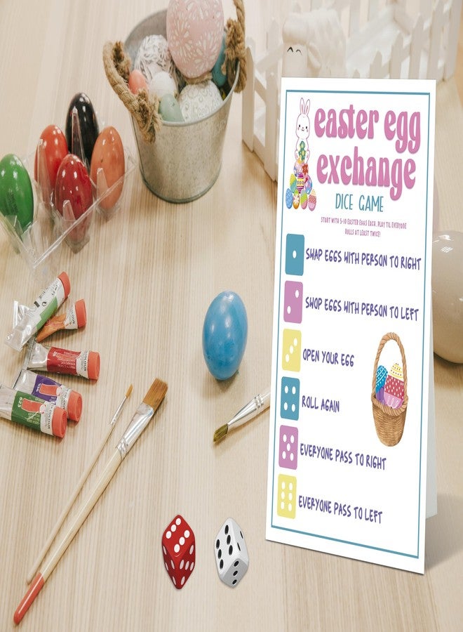 Xeqej Easter Egg Exchange Dice Game With 2 Dices, Roll A Dice Activity, Easter Egg Games, Easter Games for Family, Easter Party Activity, Fun Group Game for Family, Church, Classroom, Church, Work Party-2 - Image 5
