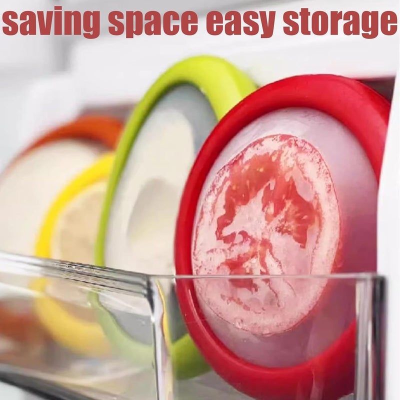 Hoxxu Hoxxu Fruit & Vegetable Anti-Oxidation Storage Covers Reusable Silicone Food Savers for Fridge Multicolor Set Veggie Keepers  - Image 5
