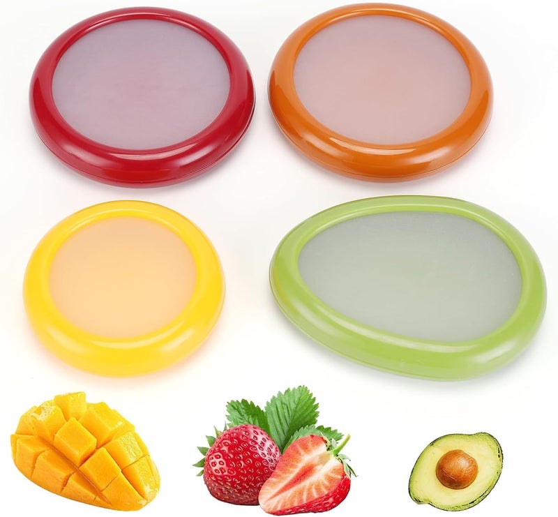 Hoxxu Hoxxu Fruit & Vegetable Anti-Oxidation Storage Covers Reusable Silicone Food Savers for Fridge Multicolor Set Veggie Keepers  - Image 1