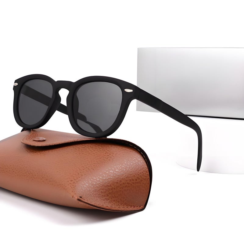 Police RB Men's Cycling Glasses Fashion Wayfarer Sunglasses Black Framed with Grey UV Lenses - Image 1