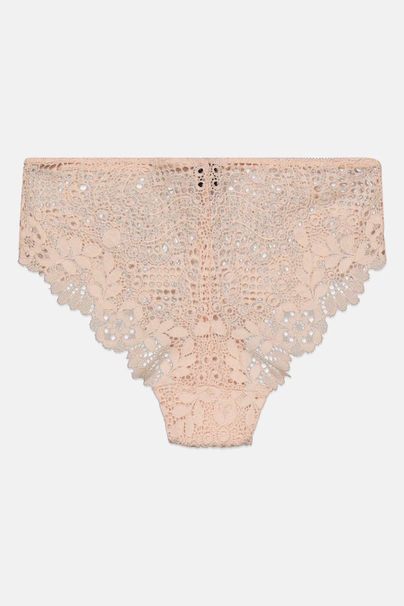 Etam Women Textured Pull On Shorty Panty, Blush  - Image 2
