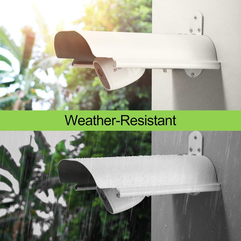 Uogw 2 Pack Sun Rain Shade Camera Cover Shield,Protective Roof for Outdoor Security Cameras for Blink,Eufy,Arlo,WyzeCam,Nest,Ring,SimpliSafe,Kasa,Aluminum Alloy Material-White - Image 2