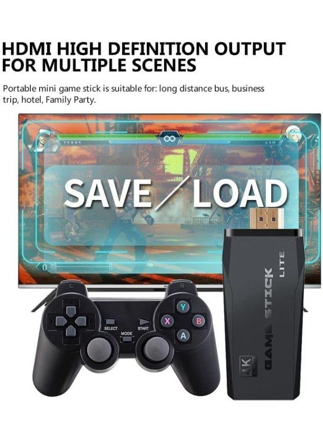 GTSOL Classic M8 Game Stick 4K Game Console with Two 2.4G Wireless Gamepads Dual Players HDMI Output Built in 3500 Classic Games Compatible with Android TV/PC/Laptop/Projector. - Image 2