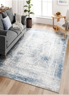 Dripex Dripex Modern Abstract Indoor Area Rug, Washable 4x6 Rug Soft Faux Fur Rug for Living Room Bedroom Kitchen Kid Room, Resist Stain Floor Mats for Home, Non-slip Carpet for High Traffic Areas, Mist Blue  - Image 2