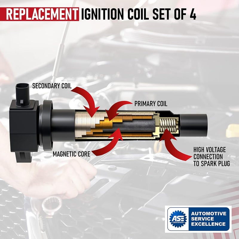AA Ignition Ignition Coil Pack Set of 4 - Replaces 27301-26640 - Compatible with Hyundai Accent, Kia Rio, Rio5 (2006-2011) - Image 4