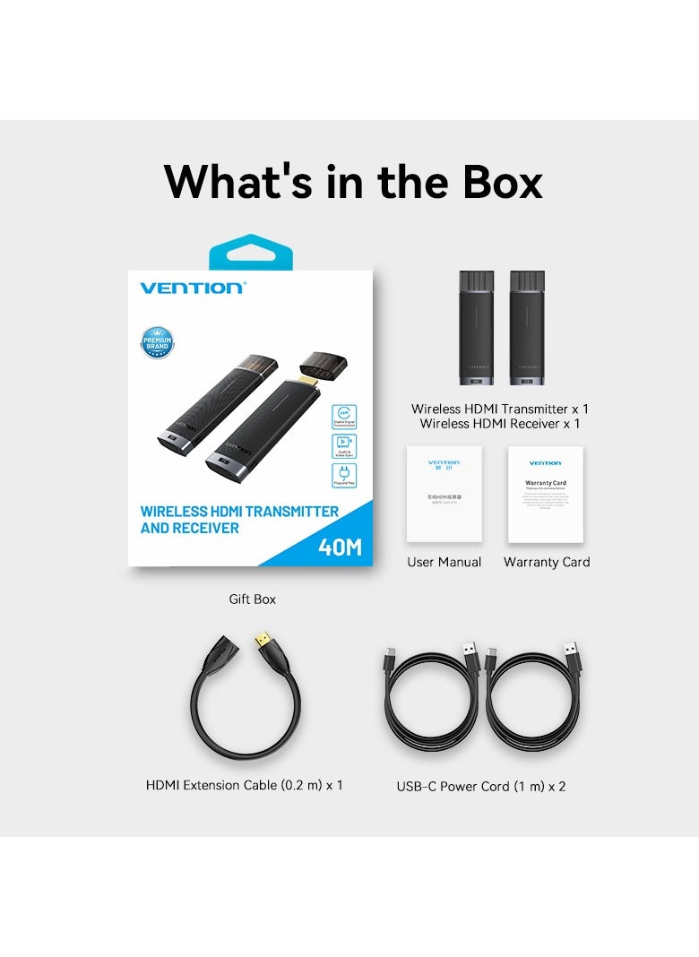 VENTION - Vention Wireless HDMI Transmitter Black - Image 1