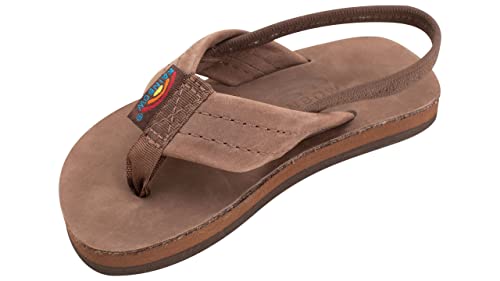 Rainbow Sandals Kid's Single Layer Premier Leather, Expresso w/backstrap, 7-8 B(M) US - Image 1