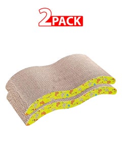 MARGOUN 2 Pack Cat Scratcher Cardboard Cat Scratch Pad with Premium Scratch Textures Design Durable Cat Scratching Pad Reversible  - Image 1