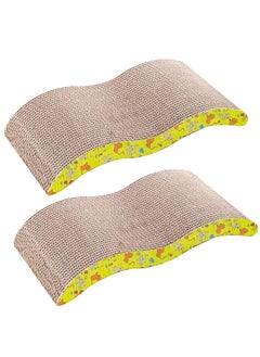MARGOUN 2 Pack Cat Scratcher Cardboard Cat Scratch Pad with Premium Scratch Textures Design Durable Cat Scratching Pad Reversible  - Image 3