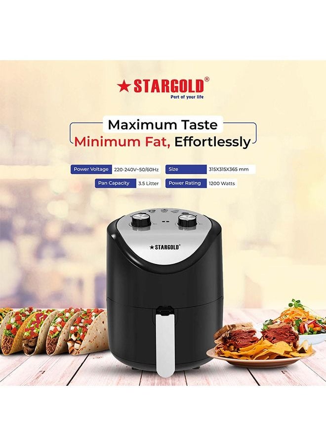 Stargold - 3.5 Liter Oil Free Air Fryer 1200W Rapid Air Technology Hot Air Circulation Temperature Control Timer Function Power Indicator Fryer - Image 1