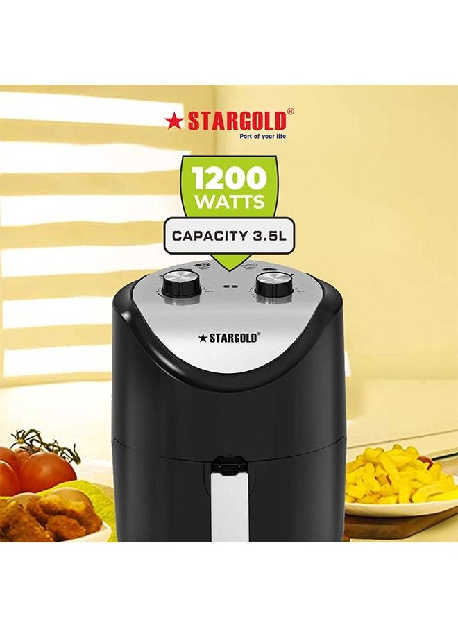 Stargold - 3.5 Liter Oil Free Air Fryer 1200W Rapid Air Technology Hot Air Circulation Temperature Control Timer Function Power Indicator Fryer - Image 1