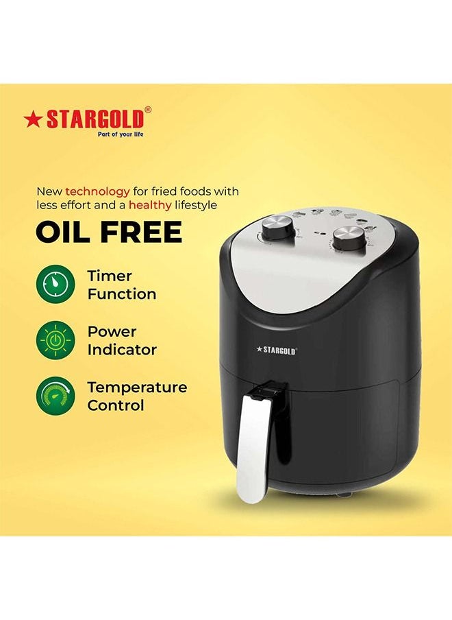 Stargold - 3.5 Liter Oil Free Air Fryer 1200W Rapid Air Technology Hot Air Circulation Temperature Control Timer Function Power Indicator Fryer - Image 1